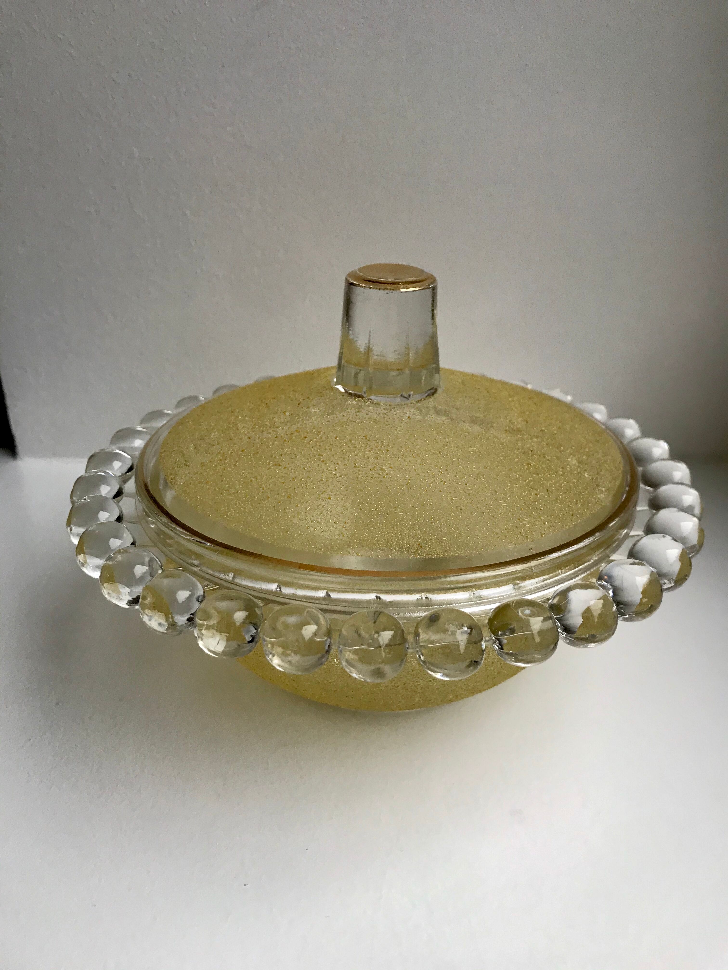 Yellow granita glass box 50s-60s