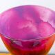 Hand-painted purple glass vase