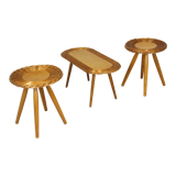 Mid-century rattan stools attributed to Jan Kalous for úluv, Czechoslovakia, 1960s, set of 3