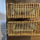 Pair of bamboo and canvas lamps year 70-80