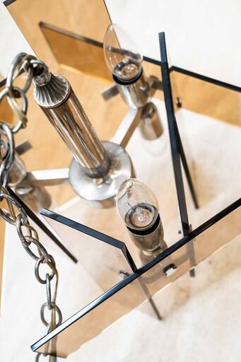 Orange glass lamps six bulbs