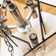 Lampes en verre orange six ampoules