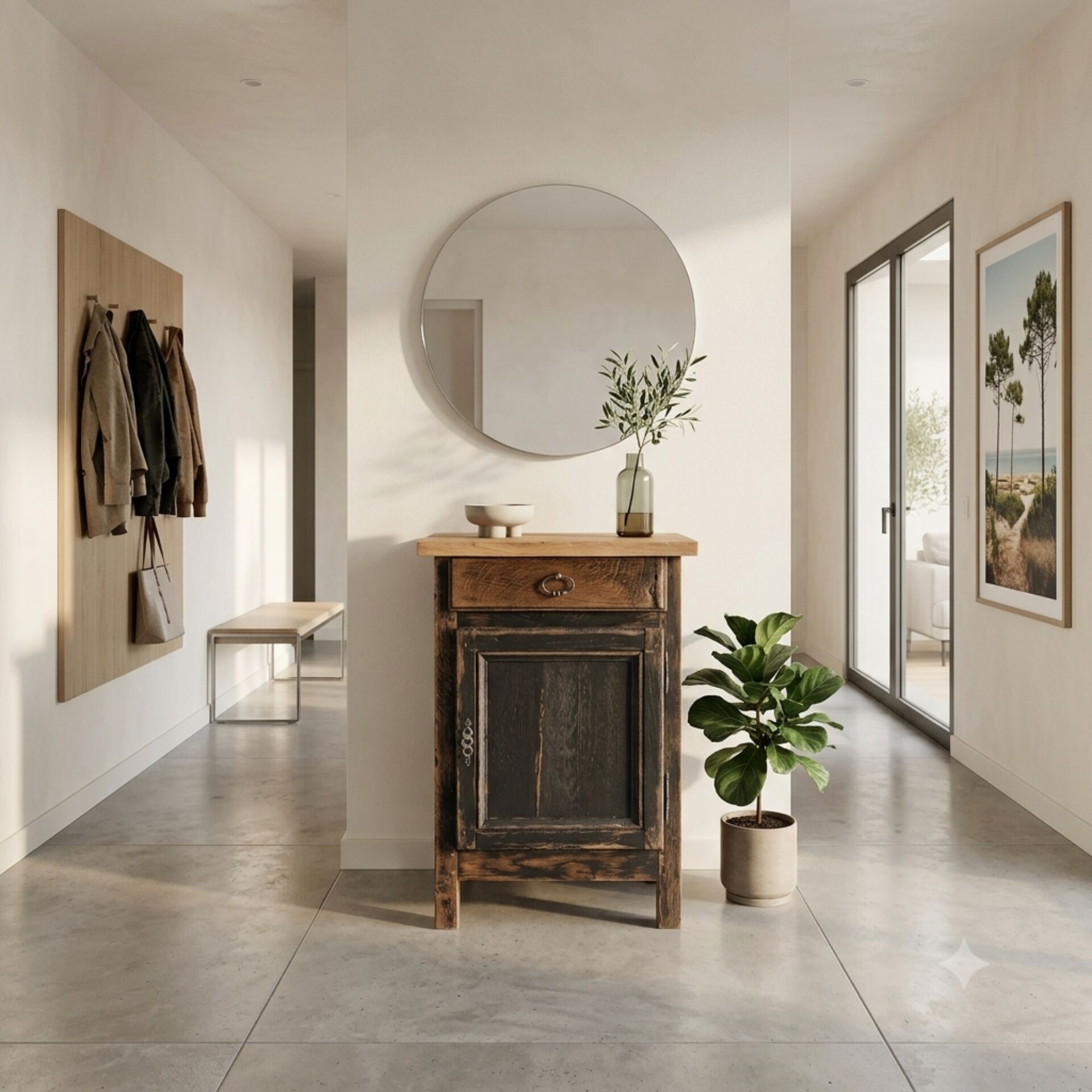 Meuble d'appoint rustique style campagne - Époque début XXÈME