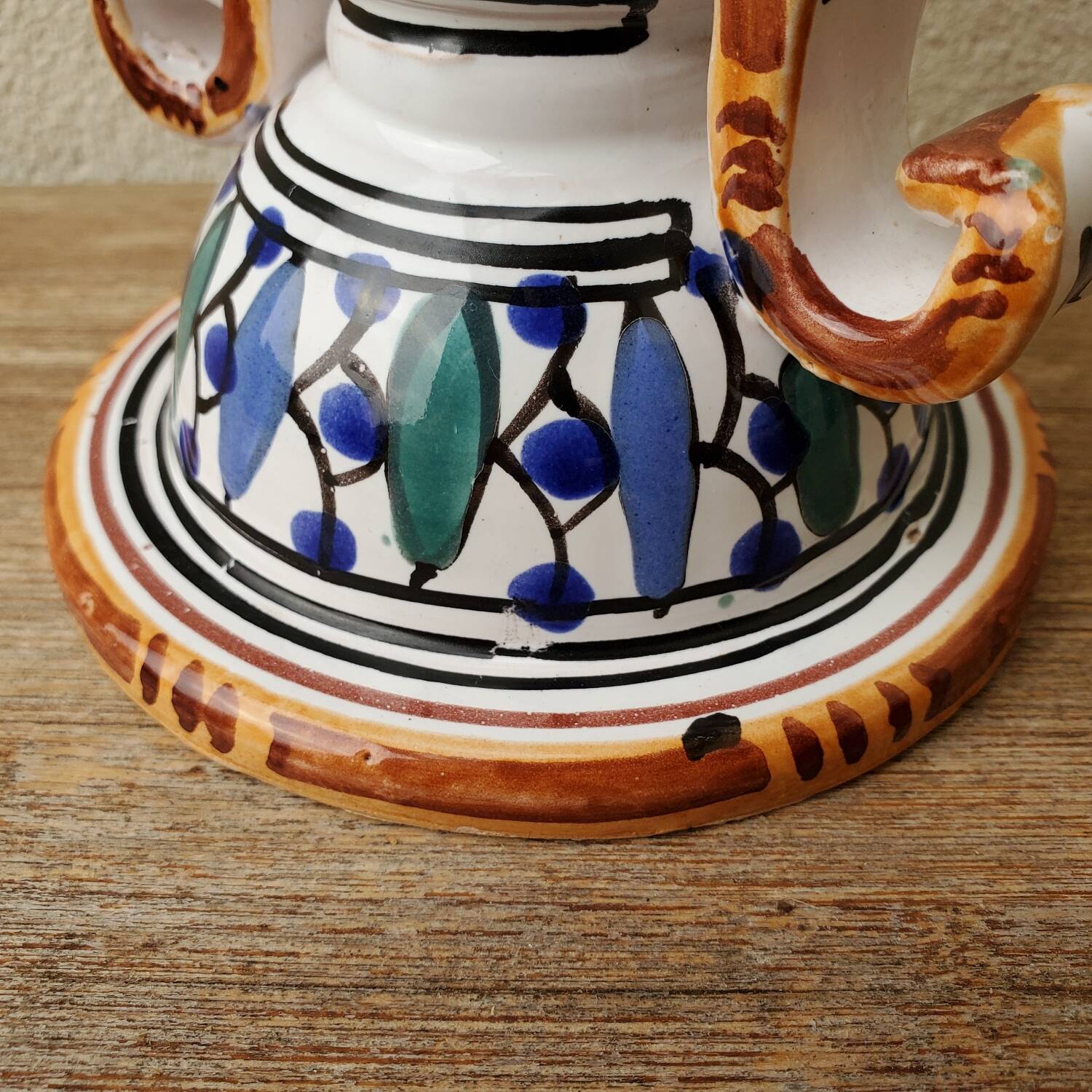 Glazed ceramic candle holder