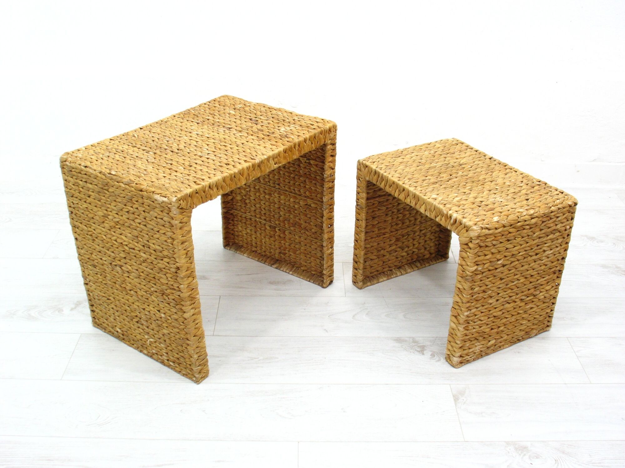 Vintage banana fiber Coffee Tables, Ikea 1980s