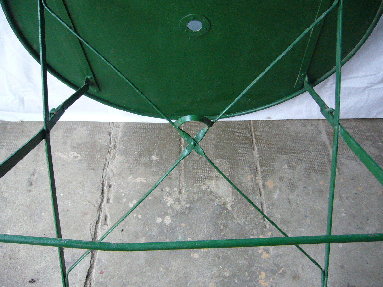 Old metal folding garden table