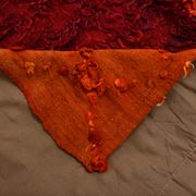 Red & orange tones vintage rug, 163x240 cm