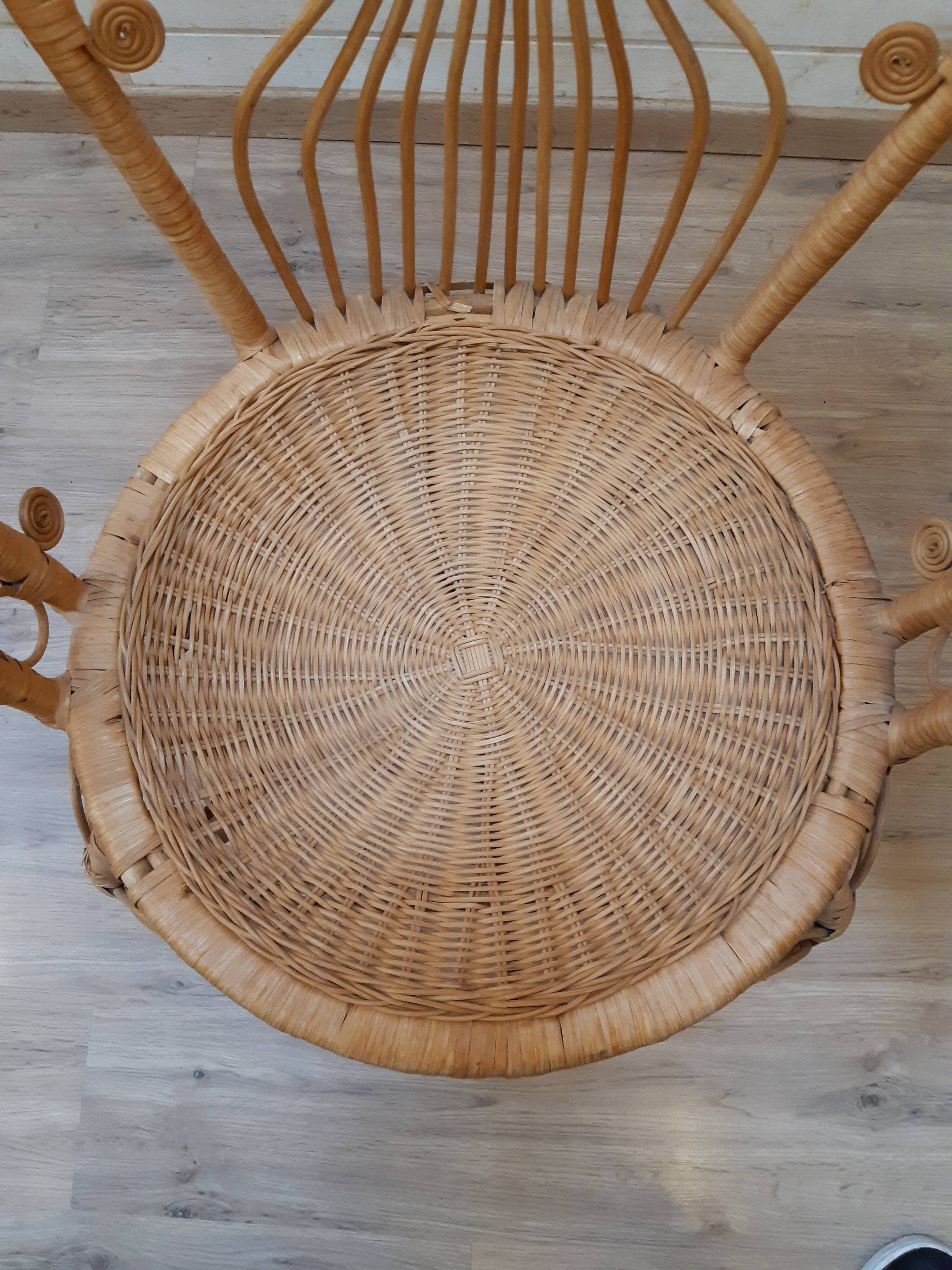 Peacock chair in rattan from the 60s