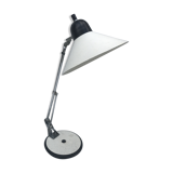 Table Aluminor lamp adjustable white metal and chrome vintage