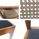 Lot de 4 chaises vintage en bois, cannage viennois et assise noire
