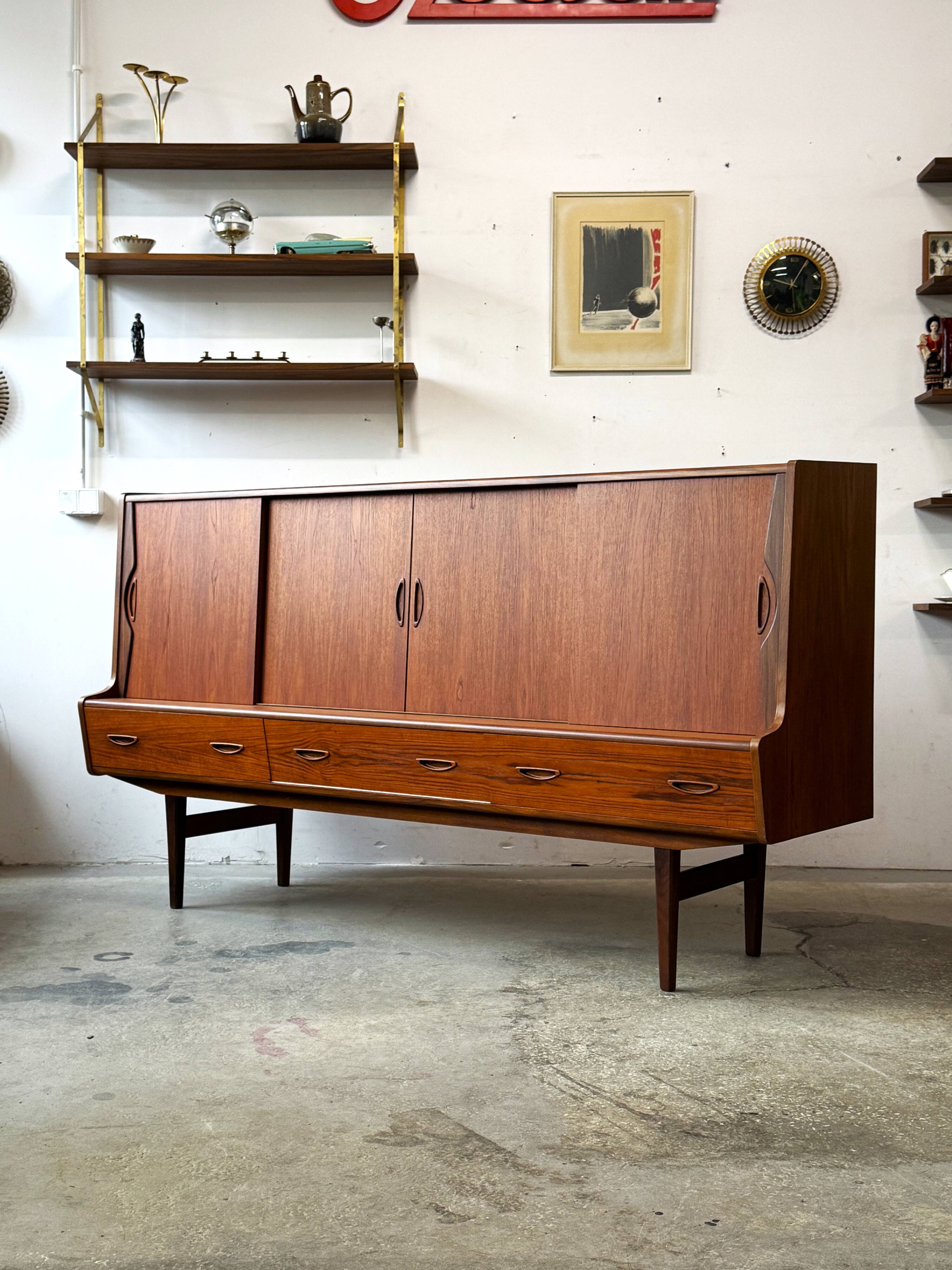 Teak Sideboard, Denmark 1960s/1970s, Mid-C Modern, Vintage