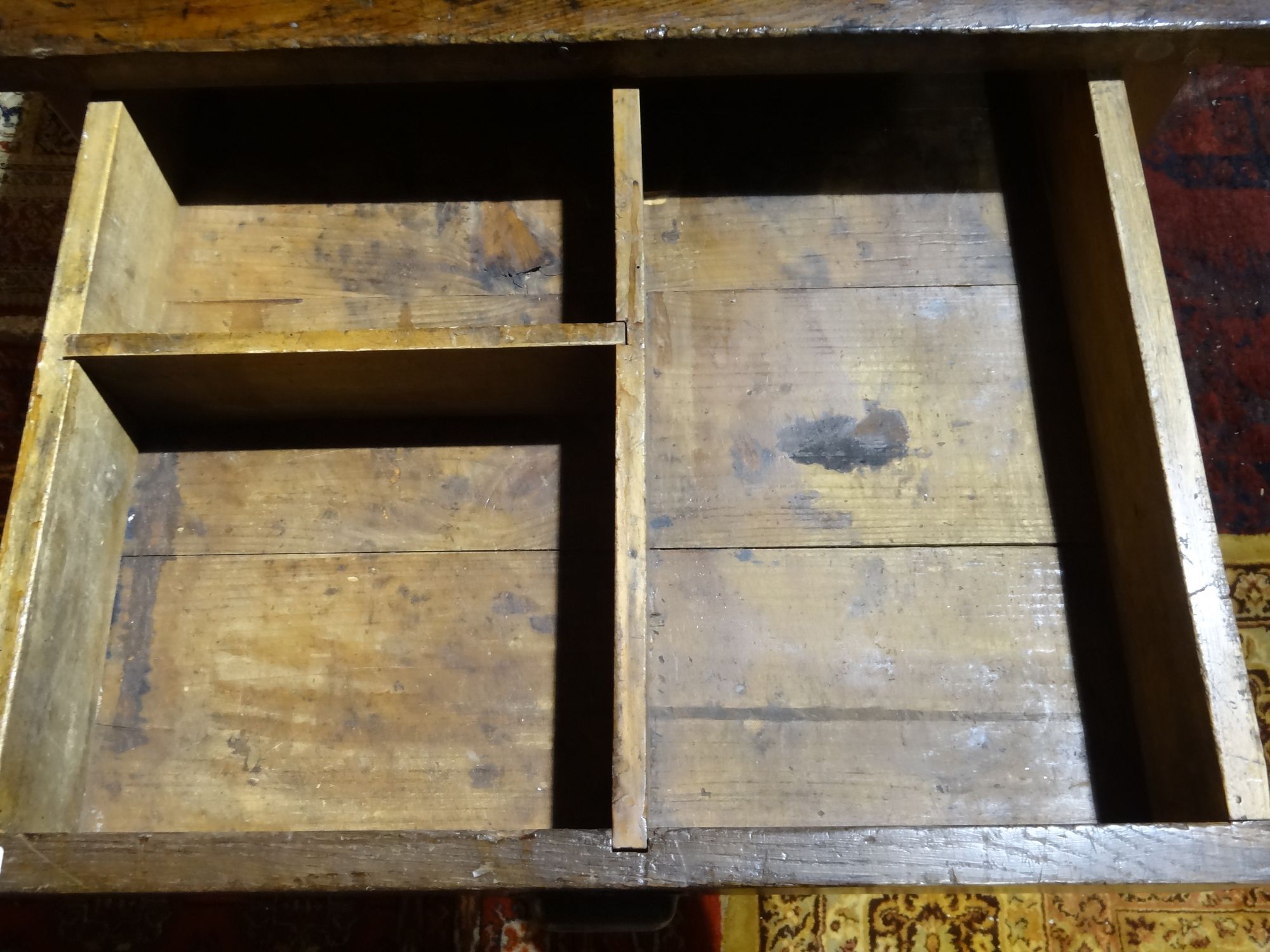 Nineteenth century farmhouse table in natural oak wood 140 x 90 cm