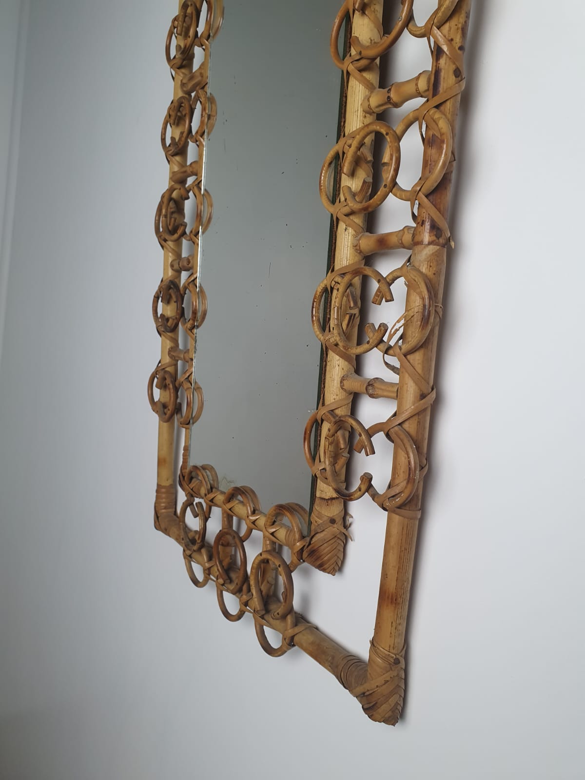 Rattan mirror 60s
