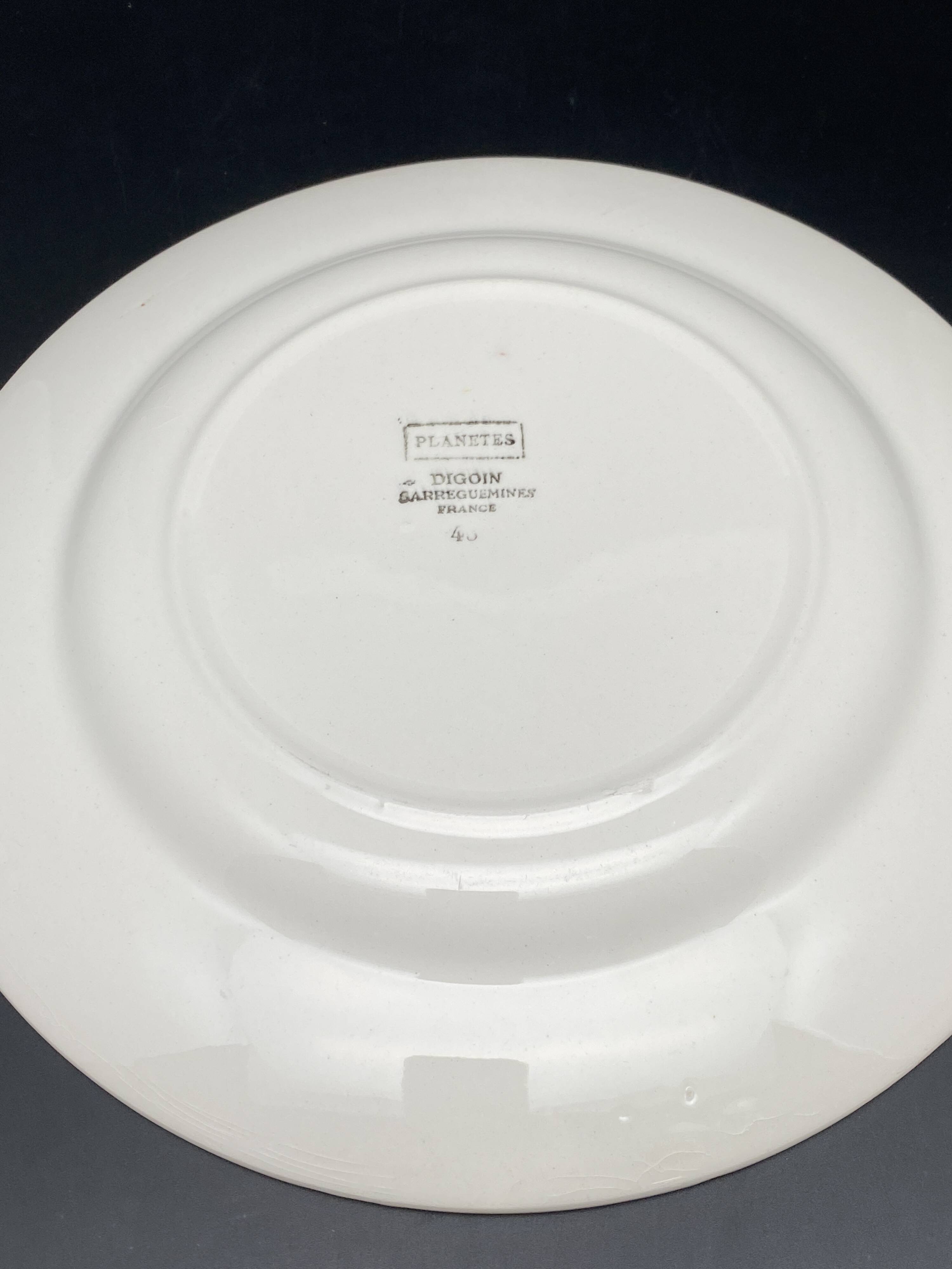 Dinner plates “Planètes” Collection Digoin Sarreguemines – MPM0324VLP1