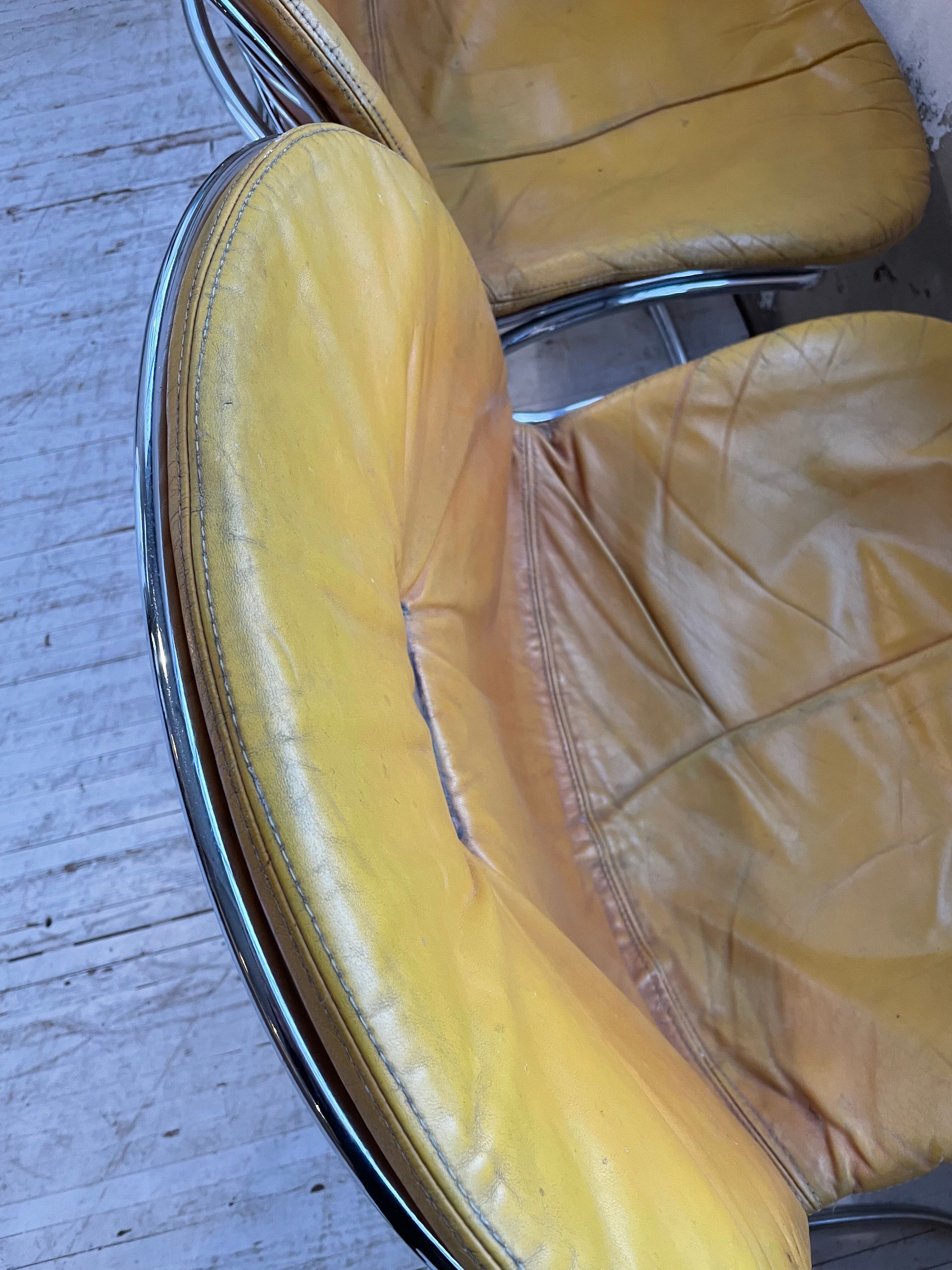 4 chairs Rinaldi "Sabrina" yellow leather