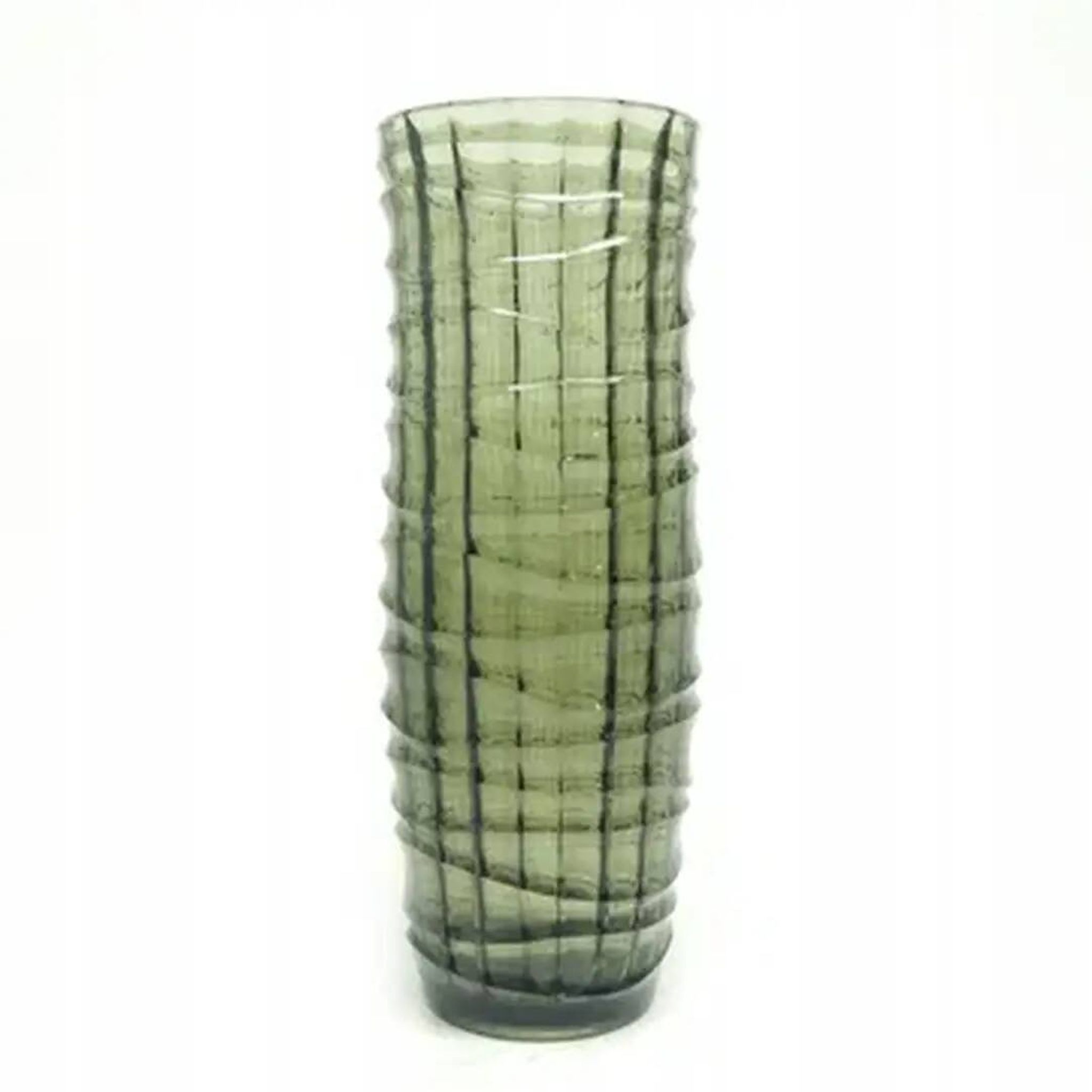 Baleron vase Modernism, transparent glass, HSG Ząbkowice, Poland, 1970s