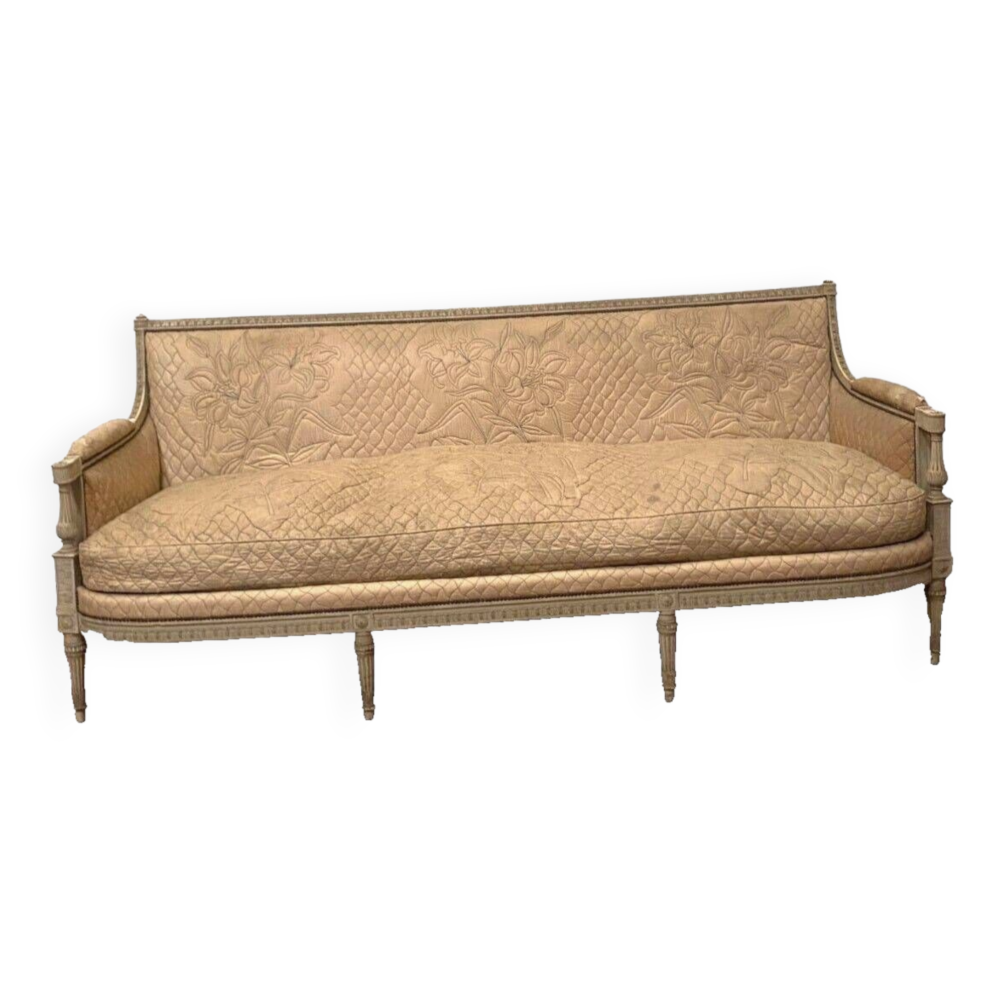 Louis XVI style bench in 20th century patinated beech