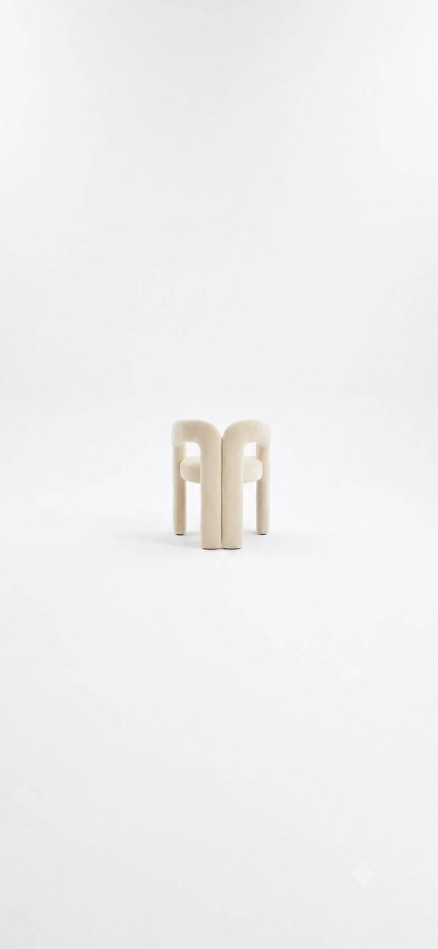 Chair design in white fabric