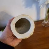 Religious statuette of the Virgin Mary in bisque porcelain