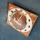 Vintage formica clock rectangular silent wall clock "Japy cream wood"