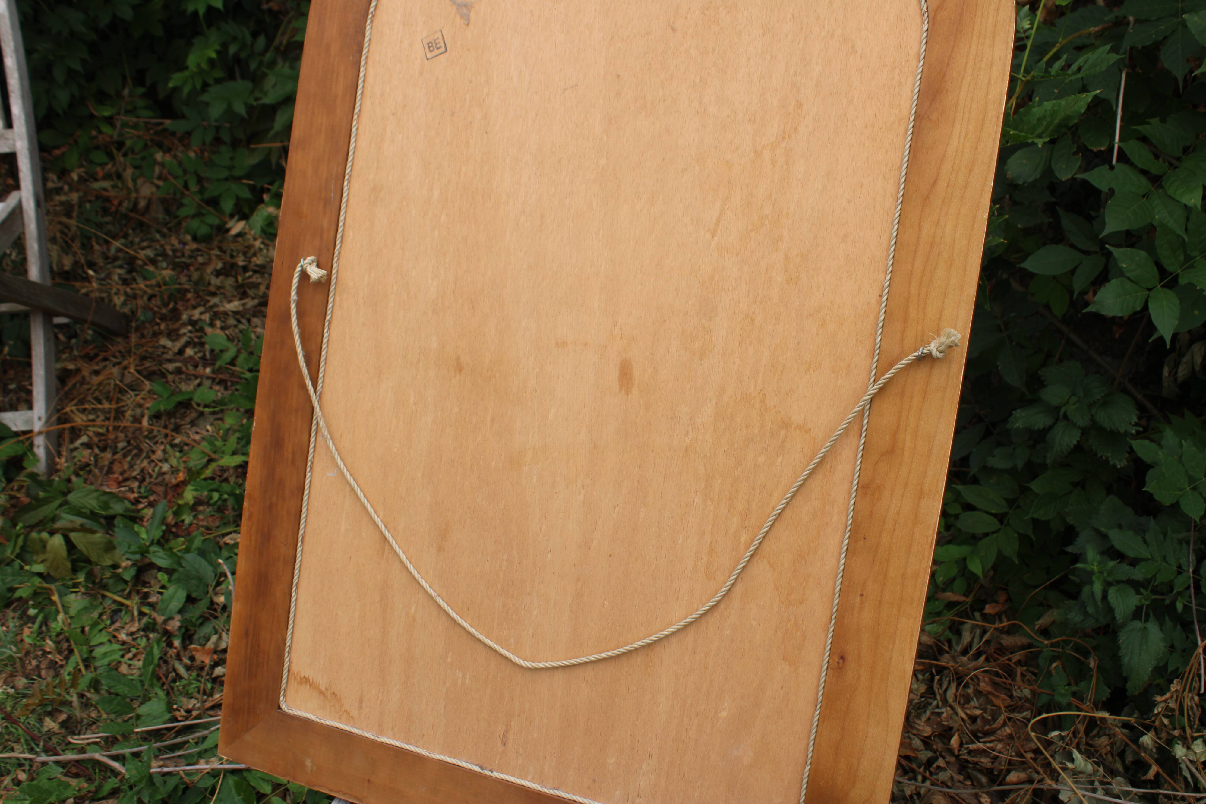 Vintage champagne gold wooden mirror – Louis-Philippe style – 86 × 62 cm