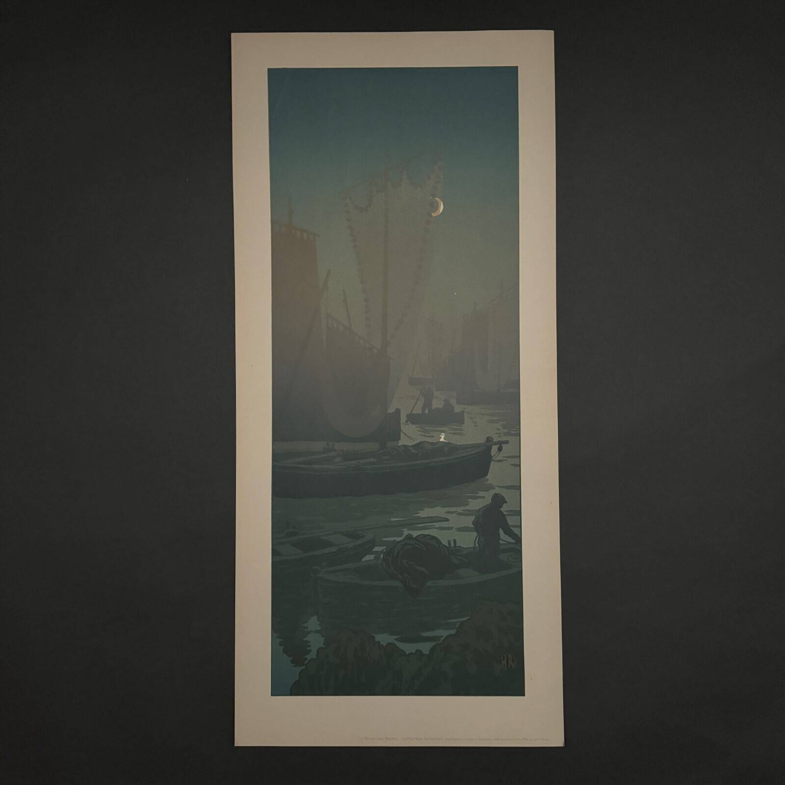 Lithograph by Henri Rivière The Enchantment of the Hours - The First Quarter