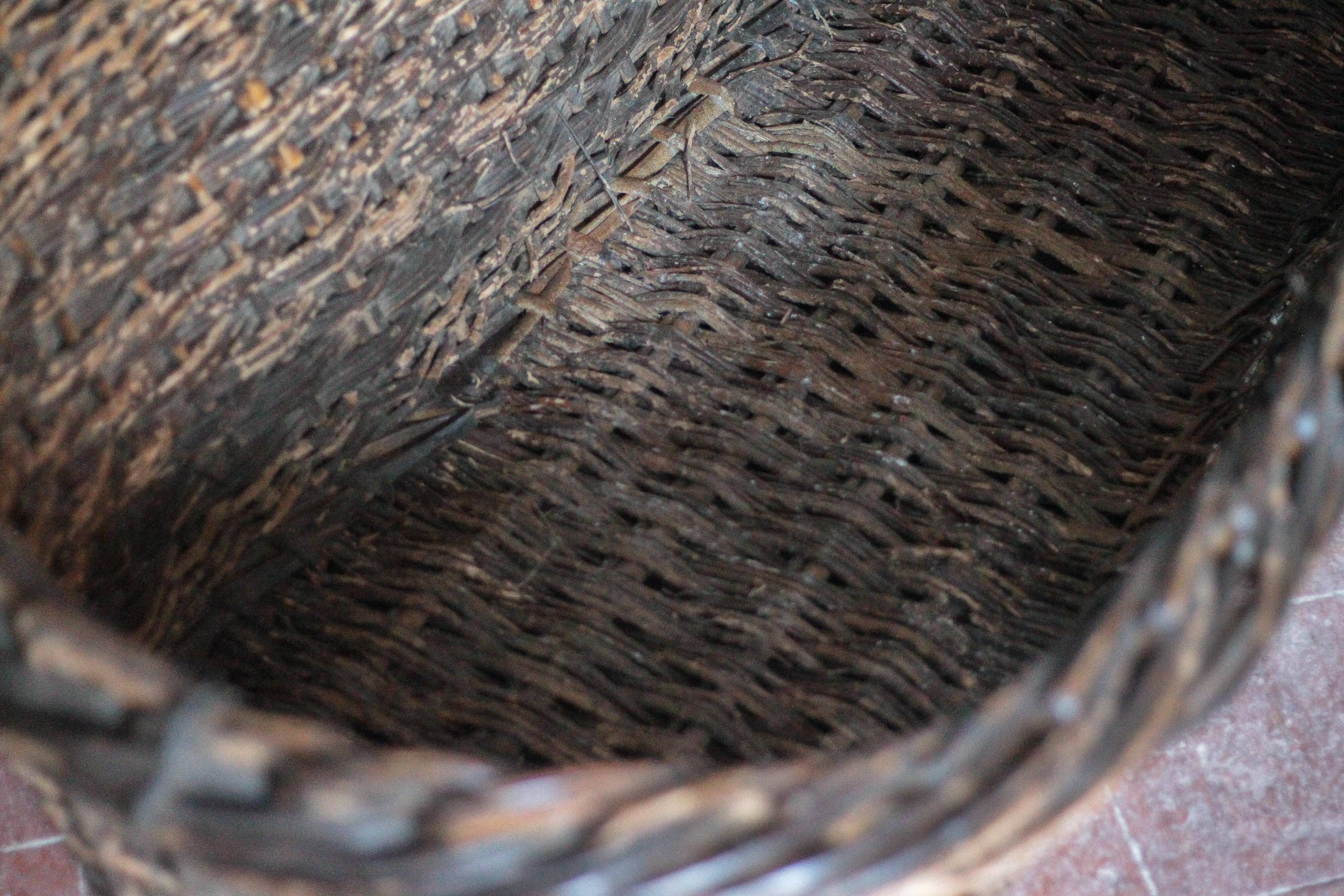 XXL woven basket antique, wicker basket, storage, baker's tool