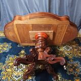 Violin table in mahogany and marble, 19th century