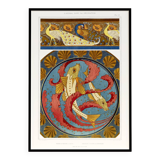Poster “Peacocks and Fish”, after an Art Nouveau lithograph from 1897