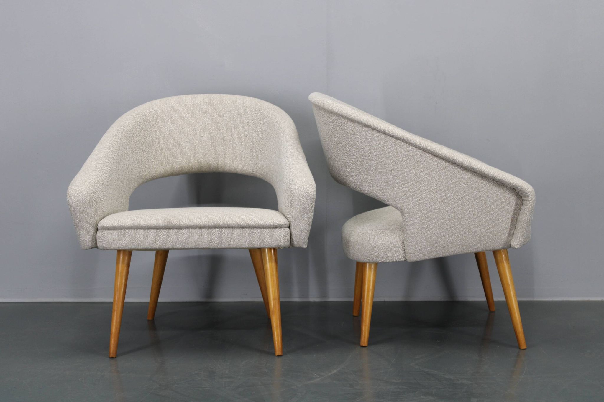 1960s Pair of Restored Shell Chairs, Czechoslovakia