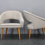 1960s Pair of Restored Shell Chairs, Czechoslovakia