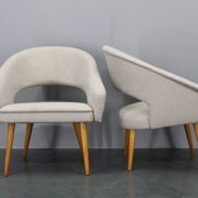 1960s Pair of Restored Shell Chairs, Czechoslovakia