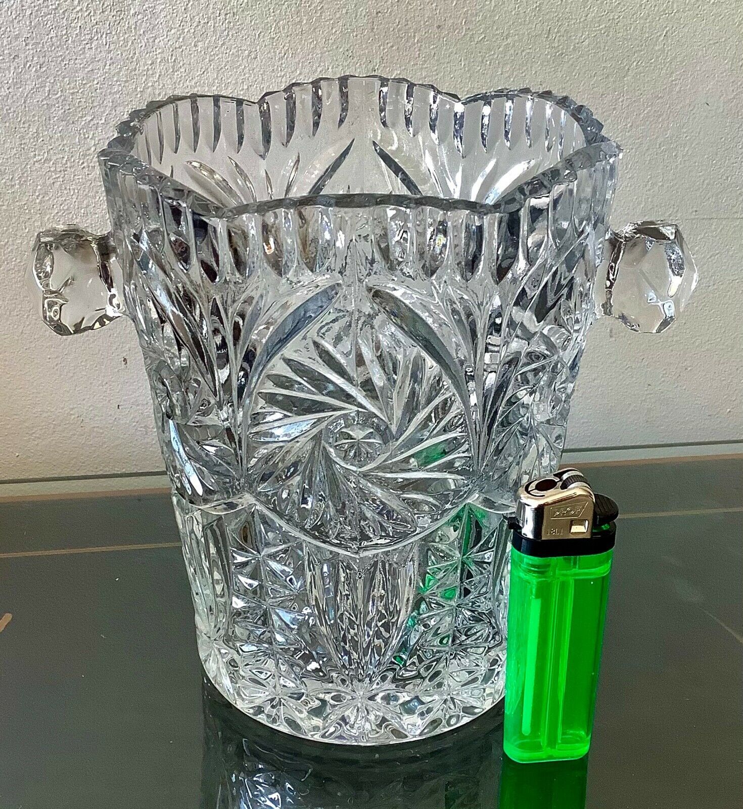 Cut crystal ice bucket