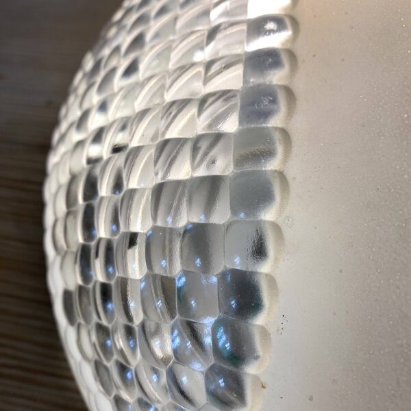 Plafonnier industriel en verre, années 60 -70