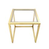Set of Postmodern Brass, Steel and Glass Nesting Tables by Romeo Rega, Italy