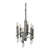 Lustre italien en chrome et acrylique de l'époque space age du milieu du siècle par Gaetano Sciolari, années 1960