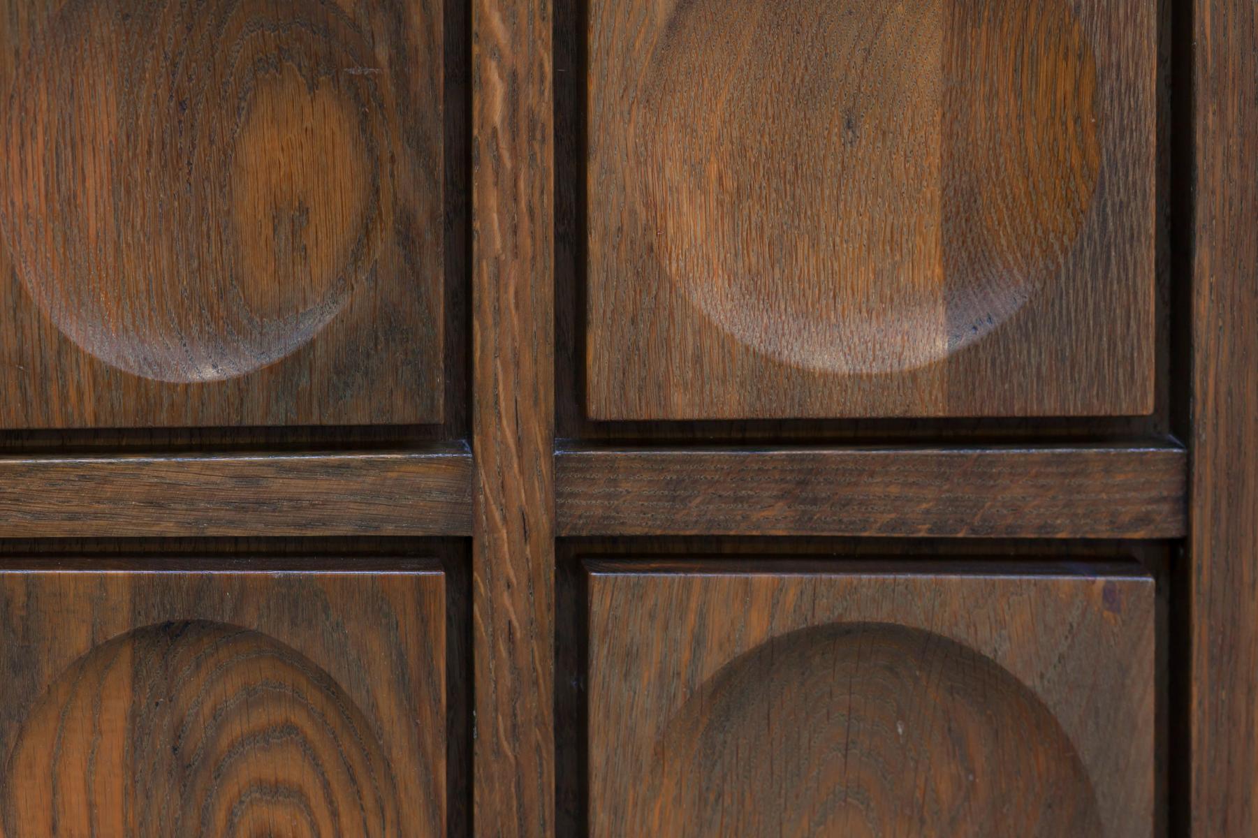 Brutalist credenza in oak dyed 1970 s
