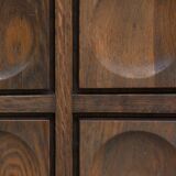 Brutalist credenza in oak dyed 1970 s