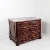 Commode en bois et marbre, XVIIIème s.