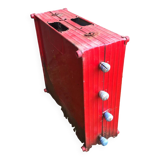 Old table football toy red metal + vintage wood players
