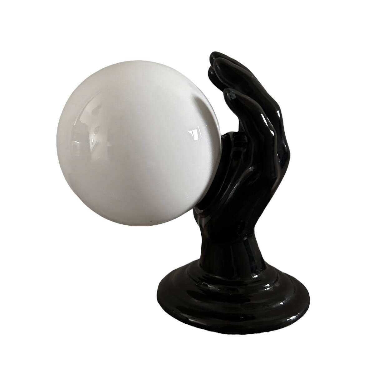 Handmade wall light in black and opaline ceramic