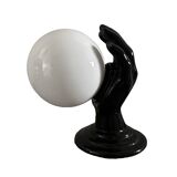 Handmade wall light in black and opaline ceramic
