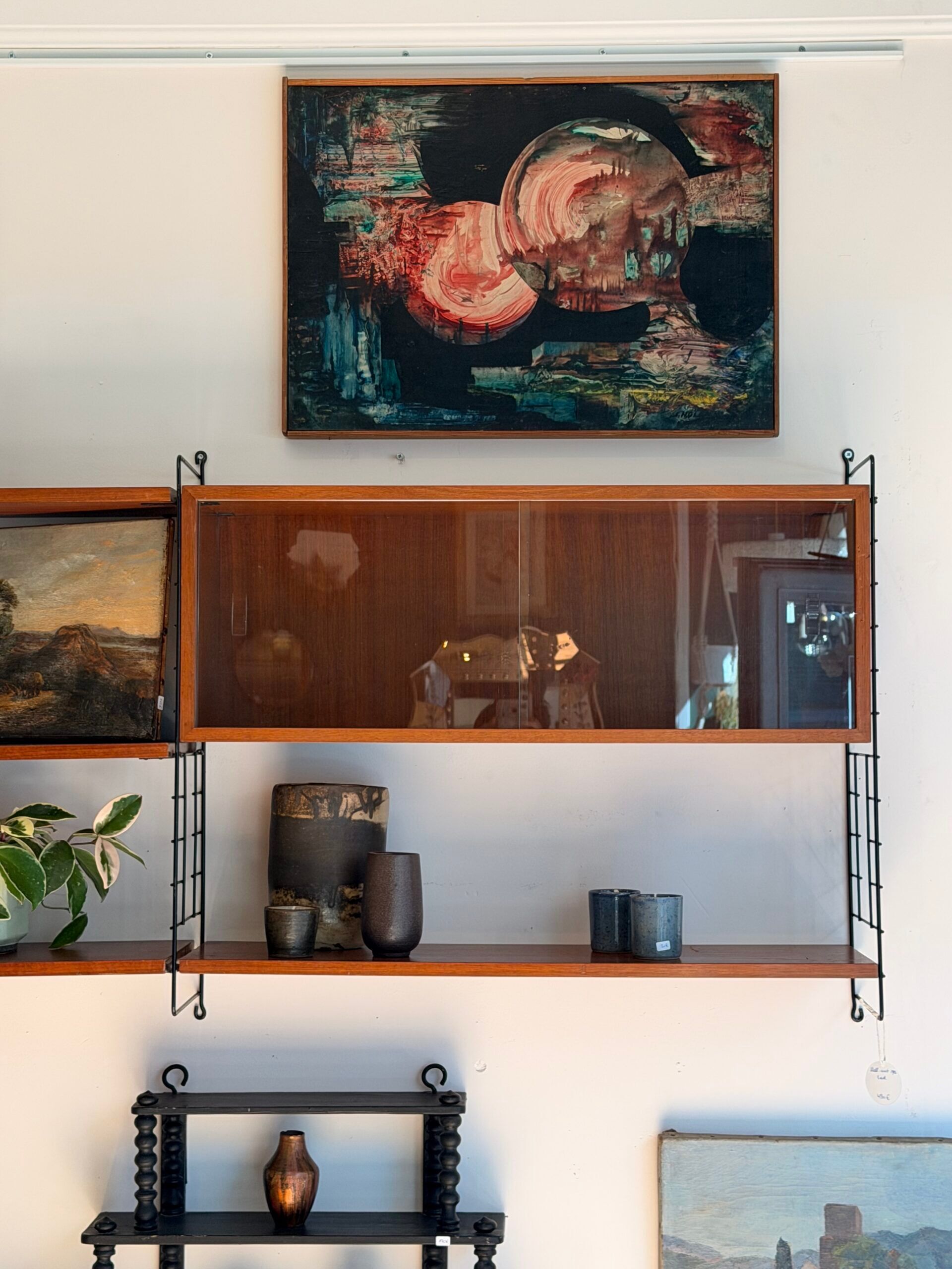 Modular wall shelf in teak – 1960s