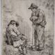 Engraving XIXth "Reading lesson in Orenburg & Country Ugsters"