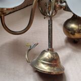 Lustre en laiton vintage avec globes en verre