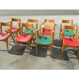 Lot of 8 Scandinavian style chairs Danish 60s-70s