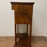 Side table in walnut and veneer, work of the late nineteenth century