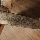 Round patinated mirror