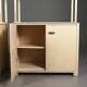 1970s Pierre Vandel Display Cabinet Shelving Cream and Brass