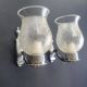 Pair of chrome wall sconces vintage bathroom